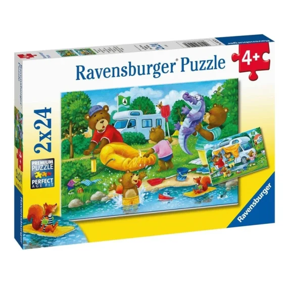 Ravensburger Family Bear Goes Camping-2 x 24 Pieces Puzzle for Children - Image 2
