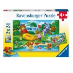 Ravensburger Family Bear Goes Camping-2 x 24 Pieces Puzzle for Children