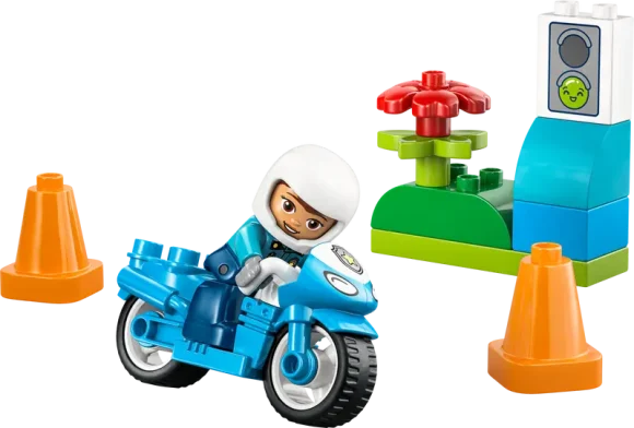 10471 Blue Police Motorcycle - Image 2