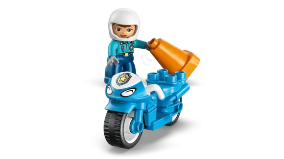 10471 Blue Police Motorcycle - Image 3
