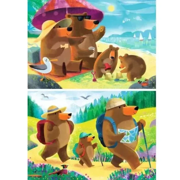Ravensburger Bear Family Vacations Puzzle 2×24 Pcs - Image 2