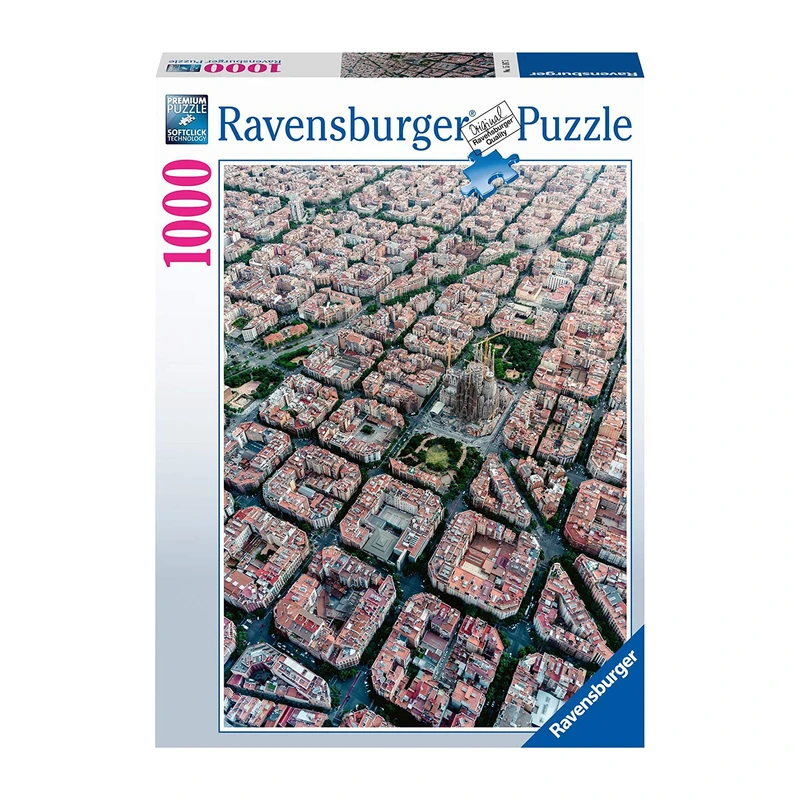15187 Barcelona From Above Ravensburger Barcelona from above 1000 pieces puzzle - Image 1