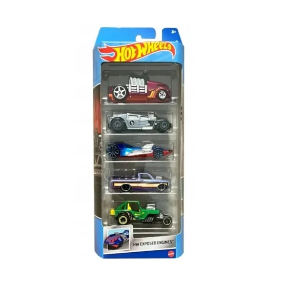 Hot Wheels 5 Pack Exposed Engines Chevy Racer Willys Lethal Diesel HLY79 - Image 2