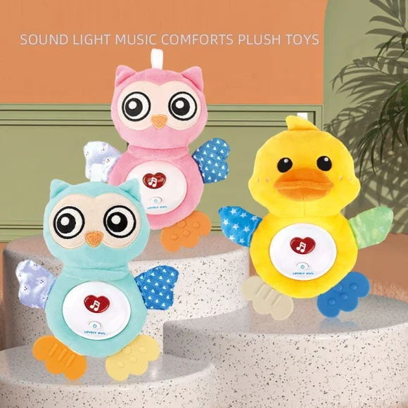 Bibi-inn Fun Soothe Doll Sound and Light Owl Toy/Teether - Image 3