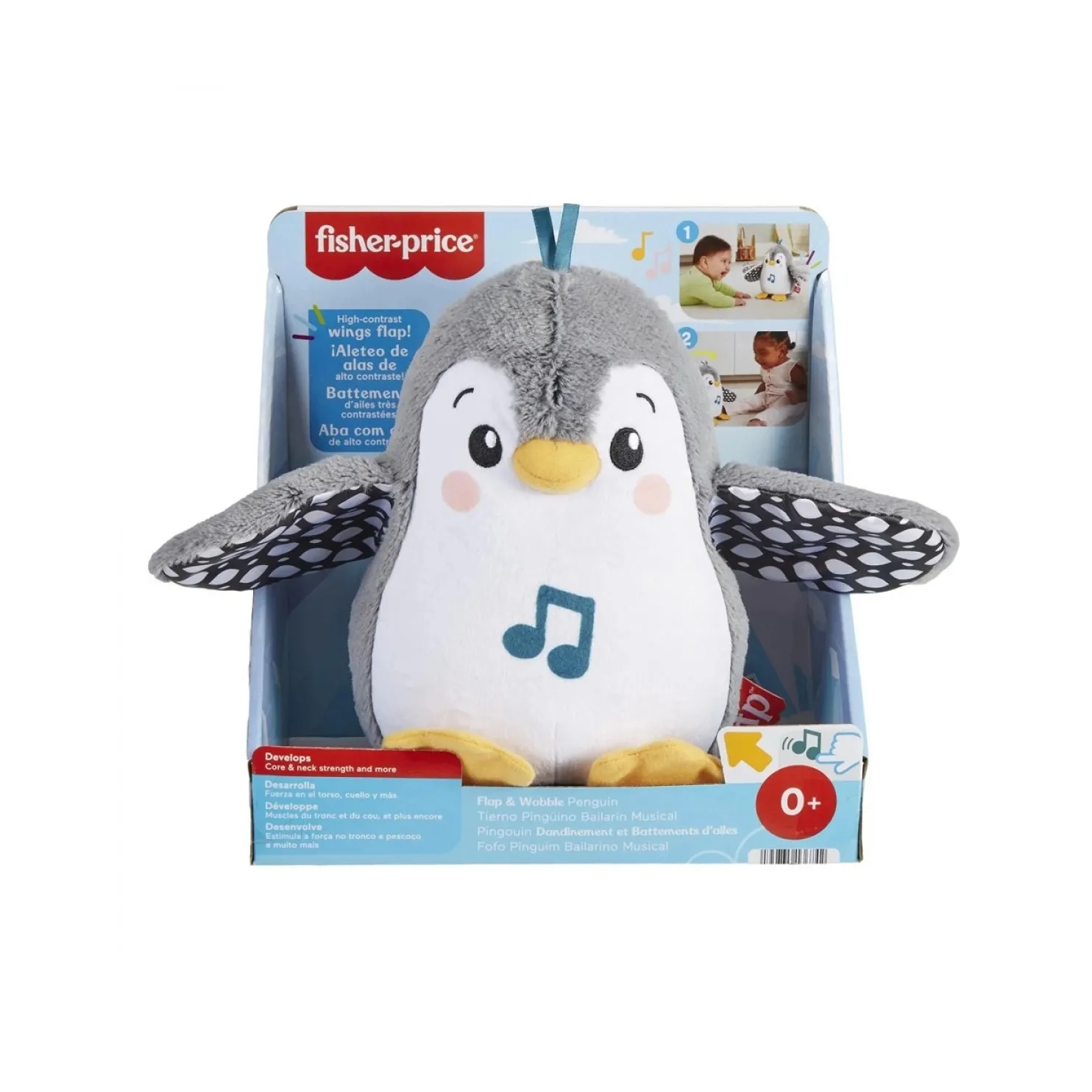 87753-2-1200x1200 Fisher-Price Baby Tummy Time Toy Flap & Wobble Penguin - Image 1