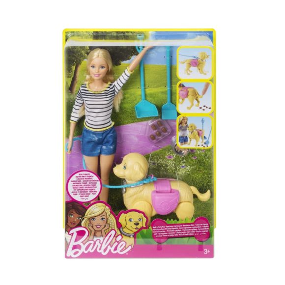 Barbie Walk & Potty Pup Set With Doll & Tail-Activated Pooping Puppy - Image 6