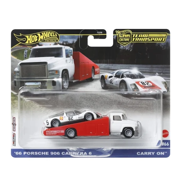 Hot Wheels  Porsche 906 Carrera & Carry On – Team Transport #66 HRV47 - Image 2