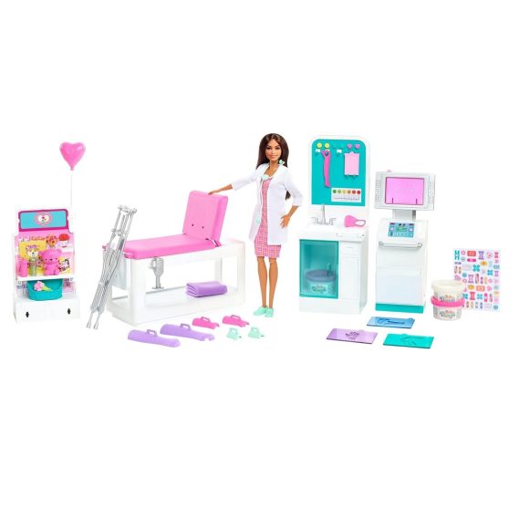 Barbie® Fast Cast Clinic™ Playset with Brunette Barbie® Doctor Doll, 4 Play Areas, 30+ Play Pieces - Image 2