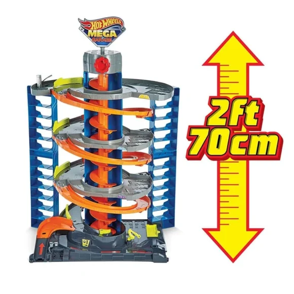 Hot Wheels City Mega Garage Playset with Corkscrew Elevator GTT95 - Image 4