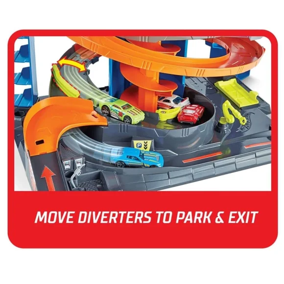 Hot Wheels City Mega Garage Playset with Corkscrew Elevator GTT95 - Image 2