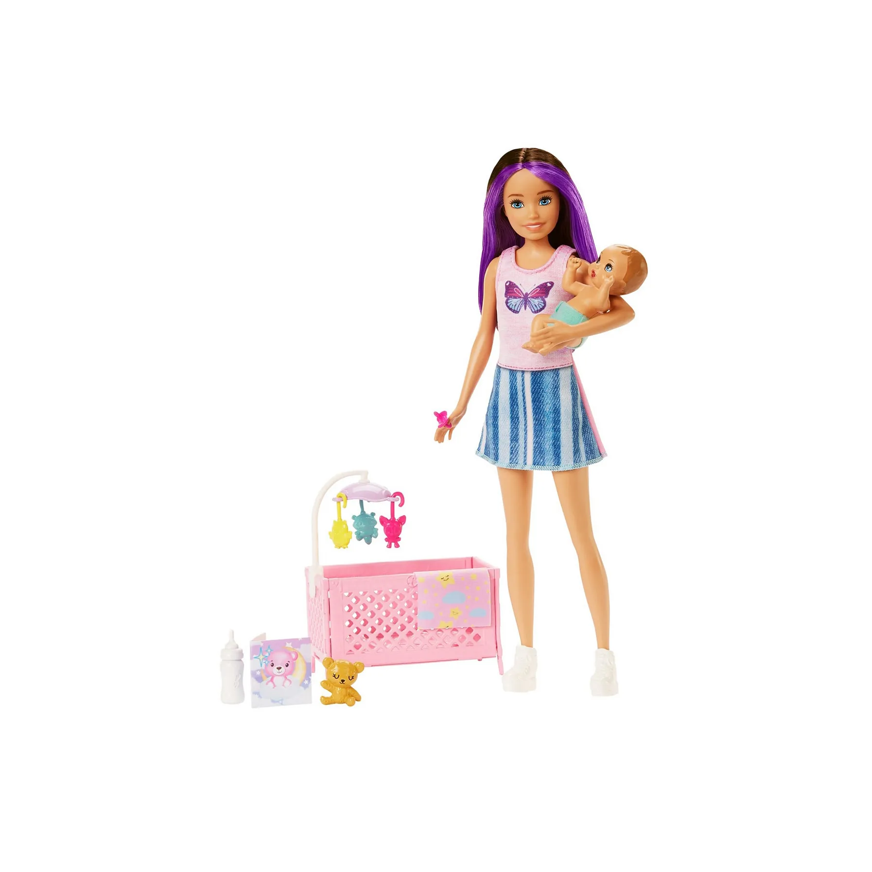 HJY33 Barbie Skipper Babysitters Playset With Skipper Doll, Baby Doll With Sleepy Eyes, Crib And Accessories - Image 1
