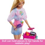 Barbie “Malibu” Stylist Doll & 14 Accessories Playset, Hair & Makeup Theme With Puppy & Styling Cart - Image 3