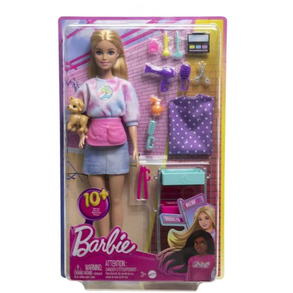 Barbie “Malibu” Stylist Doll & 14 Accessories Playset, Hair & Makeup Theme With Puppy & Styling Cart - Image 6