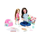 Barbie Art Therapy Playset With 2 Dolls, Pet & Accessories, Shirt On Small Doll Rotates Emoji