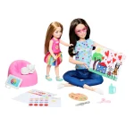 Barbie Art Therapy Playset With 2 Dolls, Pet & Accessories, Shirt On Small Doll Rotates Emoji