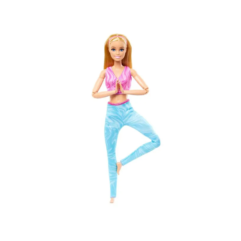 HRH27 Barbie Made To Move Fashion Doll, Blonde Wearing Removable Sports Top & Pants, 22 Bendable “Joints” - Image 1