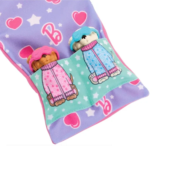 Barbie Doll & Puppy Slumber Party Playset With 2 Toy Dog Figures & 10+ Accessories, Color-Change - Image 5