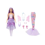 Barbie Doll Fantasy Fashion Mermaid Tail, Fairy Wings With Accessories