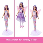 Barbie Doll Fantasy Fashion Mermaid Tail, Fairy Wings With Accessories - Image 3