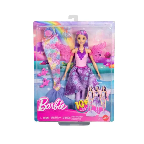 Barbie Doll Fantasy Fashion Mermaid Tail, Fairy Wings With Accessories - Image 6