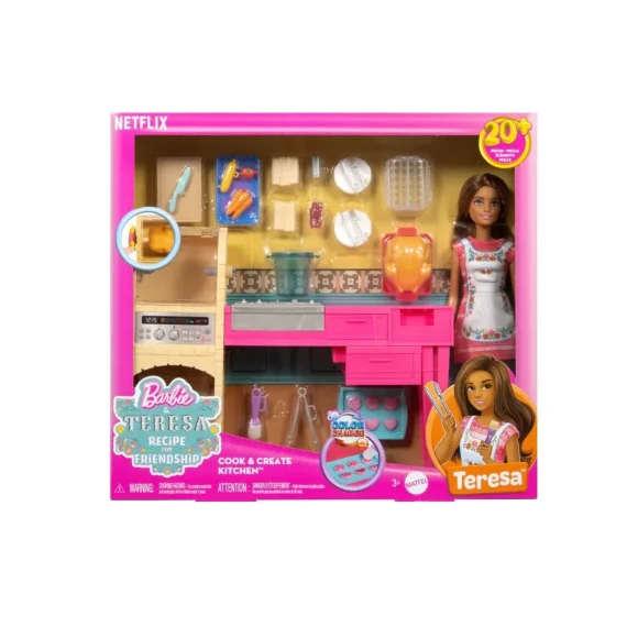 Barbie Doll & Kitchen Playset With 20+ Accessories - Image 5