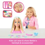 Barbie Doll Styling Head, Blonde Hair With 20+ Hair Styling Accessories - Image 3
