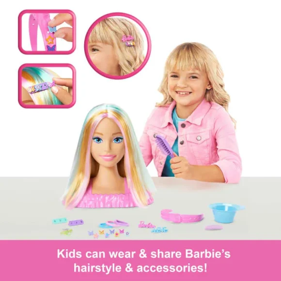 Barbie Doll Styling Head, Blonde Hair With 20+ Hair Styling Accessories - Image 3