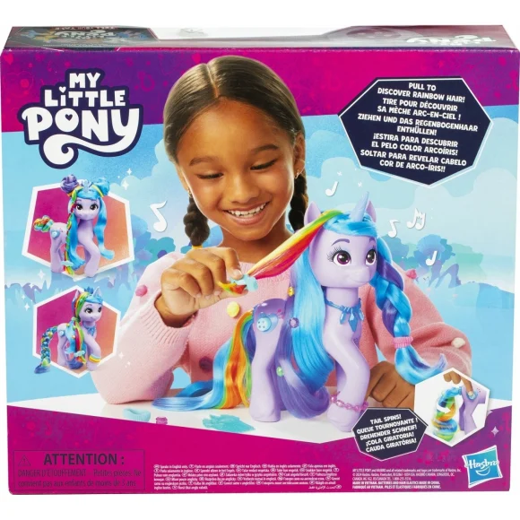 Hasbro My Little Pony Tell Your Tale Rainbow Styles Izzy Moonbow, Hair Styling Figure With Sounds F8825 - Image 2