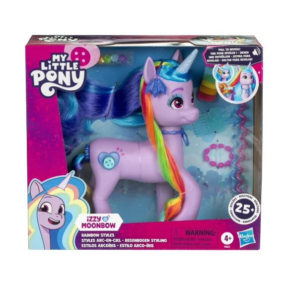 Hasbro My Little Pony Tell Your Tale Rainbow Styles Izzy Moonbow, Hair Styling Figure With Sounds F8825 - Image 3
