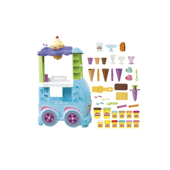 Play-Doh Kitchen Creations Ultimate Ice Cream Truck Playset with 27 Accessories F1039 - Image 3