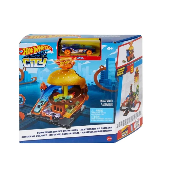 Hot Wheels City Burger Drive-Thru Playset, With 1 Toy Car HDR26 - Image 2