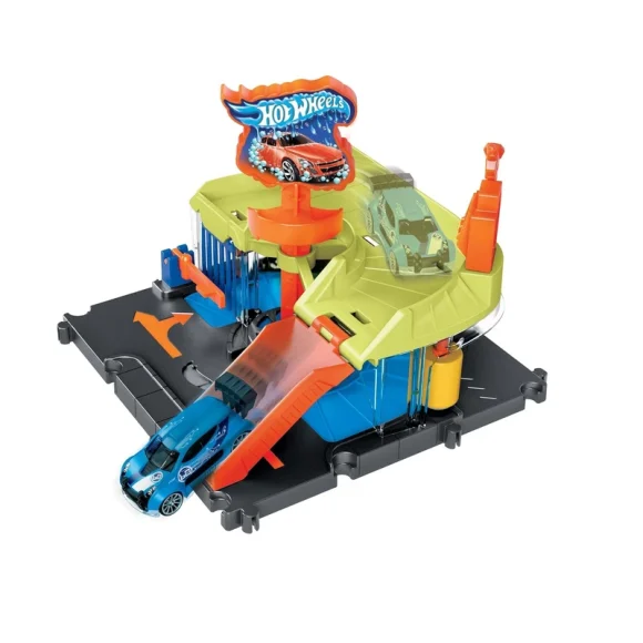 Hot Wheels City Downtown Express Car Wash Playset, With 1 Toy Car HDR27 - Image 4