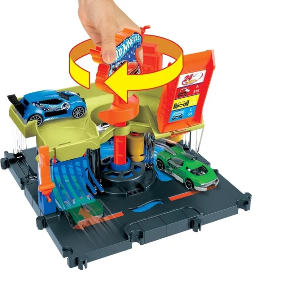 Hot Wheels City Downtown Express Car Wash Playset, With 1 Toy Car HDR27 - Image 3