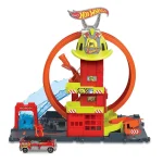 Hot Wheels City Super Loop Fire Station Playset, Track Set With 1 Toy Car HKX41