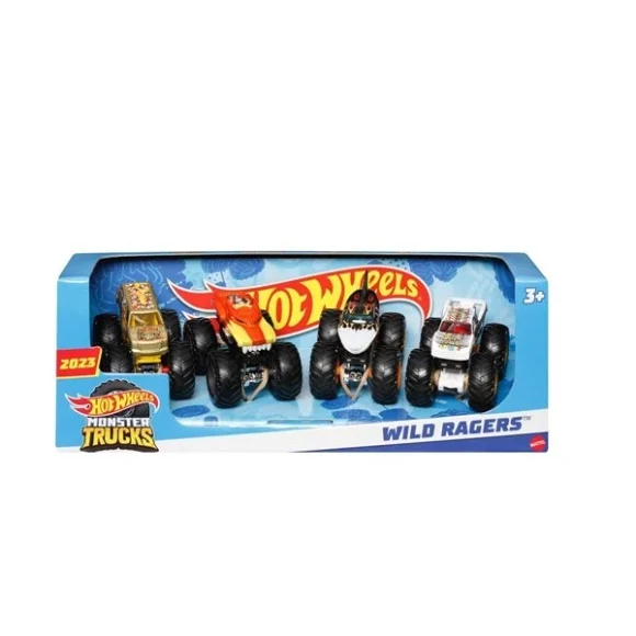 Hot Wheels Monster Trucks 4 Pack 1:64 Wild Rangers HLT77 - Image 2